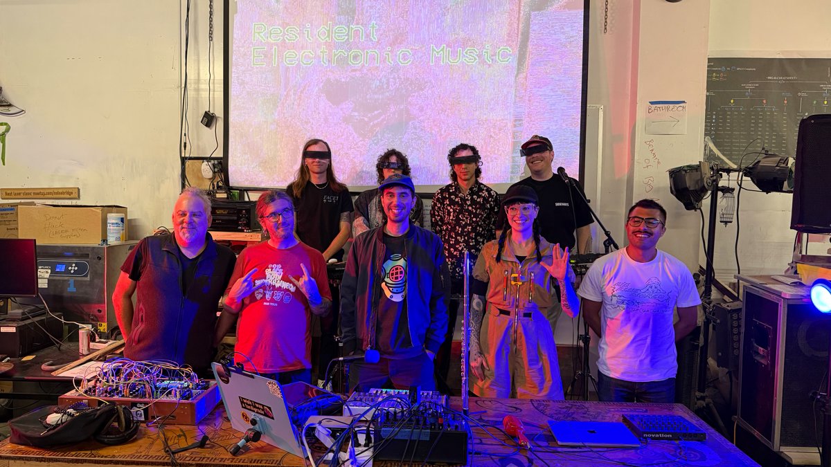 Resident Electronic Monthly — performers with projection and gear